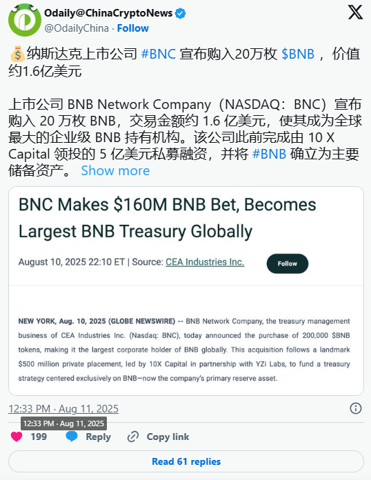 CEA industries涉嫌1.6亿美元的BNB收购未经证实